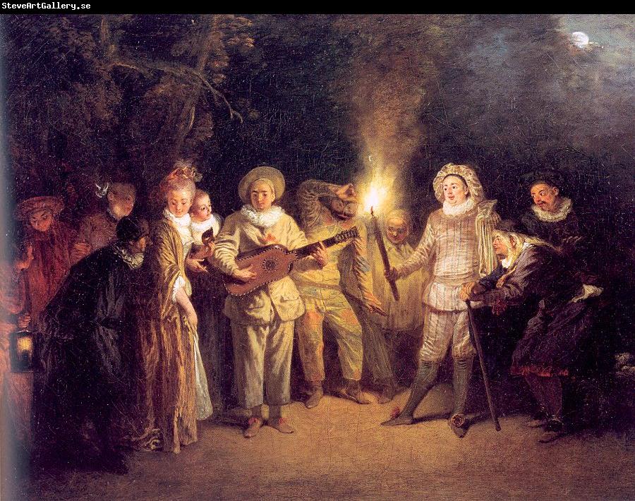 WATTEAU, Antoine The Italian Theater